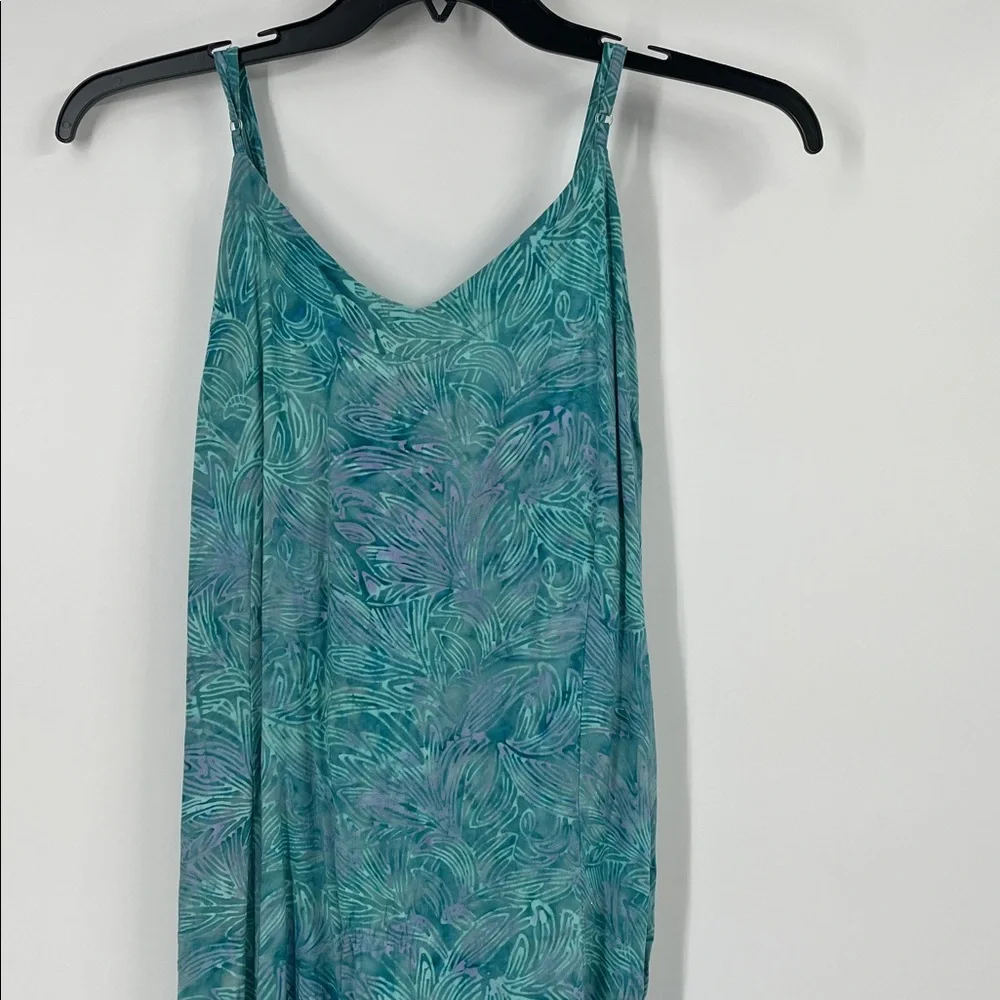 Hand Kreation Teal Print Midi Dress Size Medium